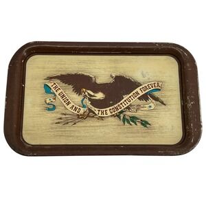 Metal Serving TV Tray The Union & The Constitution Forever VTG